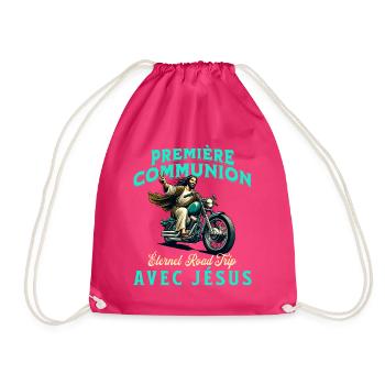 Jésus Humour Première Communion 1ère Communion - Sac de sport léger - fuchsia - Devant