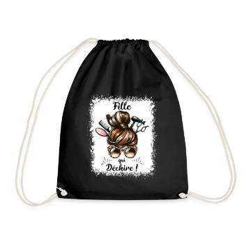 Chignon Fille Qui Déchire Super Fille - Sac de sport léger - noir - Devant
