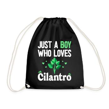 Humor Man Boy Who Loves Cilantro - Drawstring Bag - black - Front