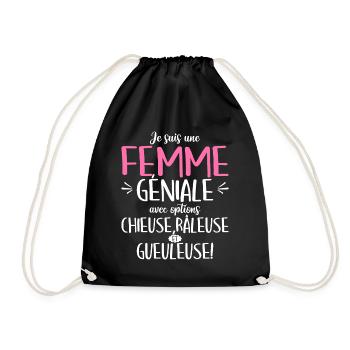 Chieuse Gueuleuse Râleuse Humour Femme Géniale - Sac de sport léger - noir - Devant