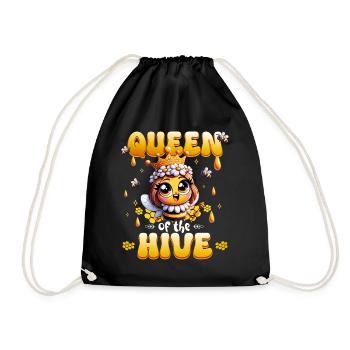Queen of the Hive Loves Bees Mom - Drawstring Bag - black - Front