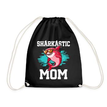Sharkastic Mutter Hai Witz Sarkastische Mutter - Turnbeutel - Schwarz - Vorne