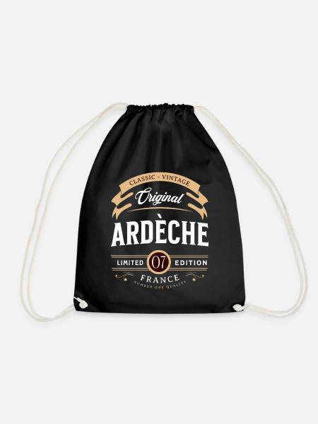 Vintage Ardèche Departement Frankreich - Turnbeutel - Schwarz