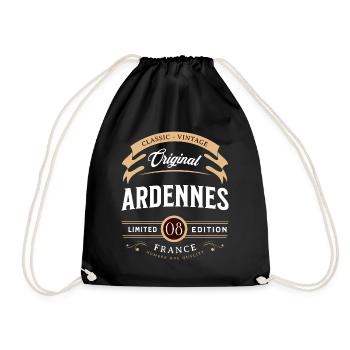 Vintage Ardennes Département France - Sac de sport léger - noir - Devant