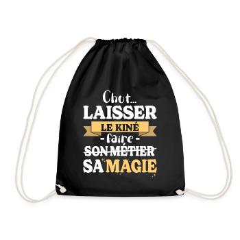 Physiotherapist does his magic Physiotherapist humor - Drawstring Bag - black - Front