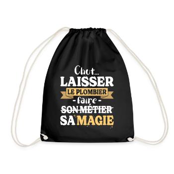 Plumber does his magic Plumber Humor - Drawstring Bag - black - Front