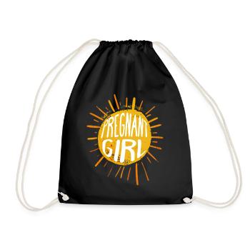 Summer Pregnancy Announcement Pregnant Mom - Drawstring Bag - black - Front