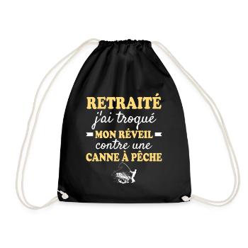 Retraite Papa Retraité Pêcheur - Sac de sport léger - noir - Devant