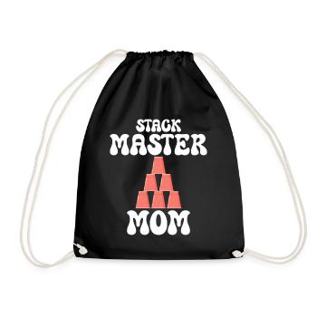 Cups Stacker Sport Stacking Mom - Drawstring Bag - black - Front