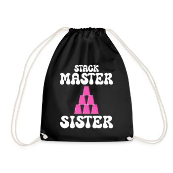Cups Stacker Sport Stacking Sister - Drawstring Bag - black - Front