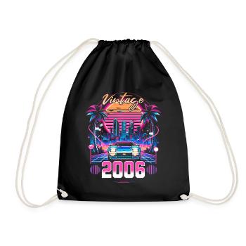 Synthwave Retro 18th Anniversary 2006 - Drawstring Bag - black - Front