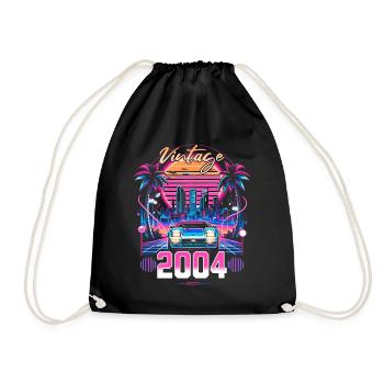 Synthwave Retro 20th Anniversary 2004 - Drawstring Bag - black - Front