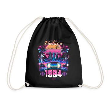 Synthwave Retro 40th Anniversary 1984 - Drawstring Bag - black - Front