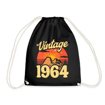 Vintage 60th Anniversary 1964 - Drawstring Bag - black - Front