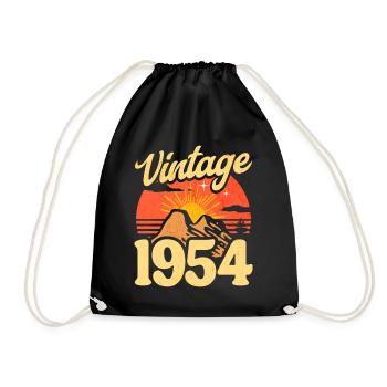 Vintage 70th Anniversary 1954 - Drawstring Bag - black - Front