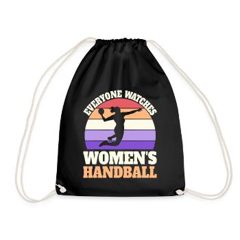 Retro Sport Women's Handball - Drawstring Bag - black - Front