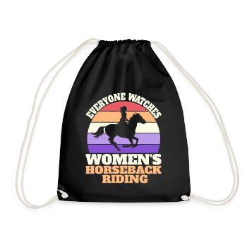 Retro Sport Women's Riding - Drawstring Bag - black - Front