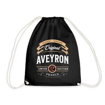 Vintage Aveyron Département France - Sac de sport léger - noir - Devant
