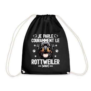 Parler Le Rottweiler Humour Chien - Sac de sport léger - noir - Devant