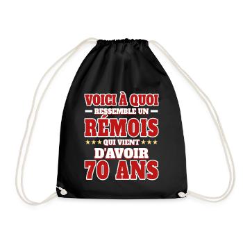 Supporter De Reims Anniversaire 70 Ans - Sac de sport léger - noir - Devant