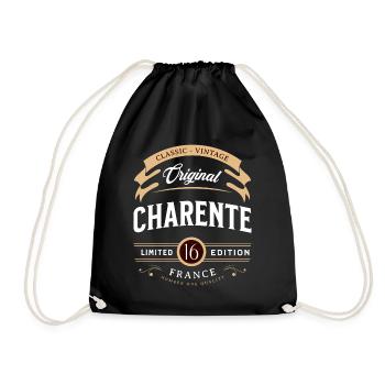 Jahrgang Charente Département Frankreich - Turnbeutel - Schwarz - Vorne