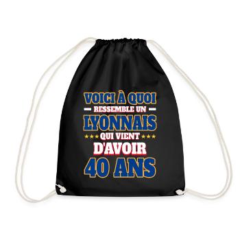 Supporter De Lyon Anniversaire 40 Ans - Sac de sport léger - noir - Devant