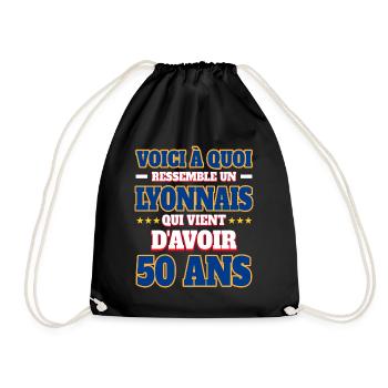 Supporter De Lyon Anniversaire 50 Ans - Sac de sport léger - noir - Devant