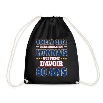 Supporter De Lyon Anniversaire 80 Ans - Sac de sport léger - noir - Devant