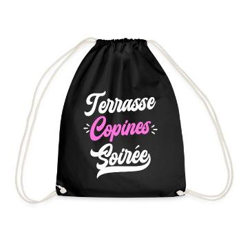 Apéro Amie Femme Terrasse Copines Soirée - Sac de sport léger - noir - Devant