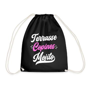 Soirée Femme Terrasse Copines Mojito - Sac de sport léger - noir - Devant