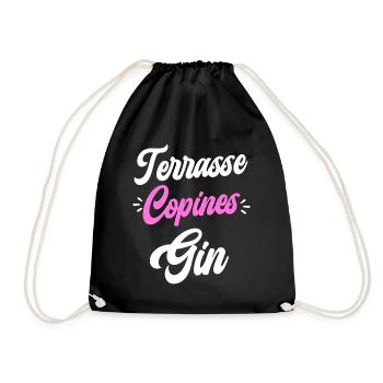 Soirée Amie Femme Terrasse Copines Gin - Sac de sport léger - noir - Devant