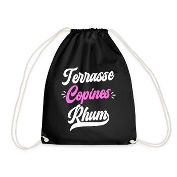 Soirée Amie Femme Terrasse Copines Rhum - Sac de sport léger - noir - Devant