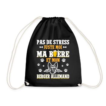 Humour Bière Papa Chien Berger Allemand - Sac de sport léger - noir - Devant