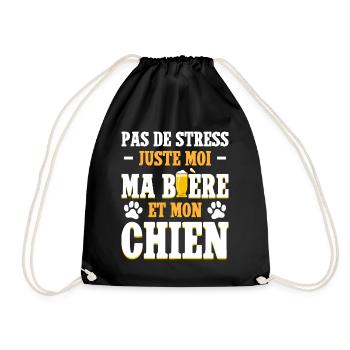 Père Humour Apéro Bière Papa Chien - Sac de sport léger - noir - Devant