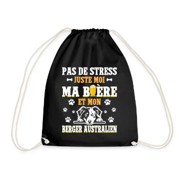 Bière Papa Chien Berger Australien - Sac de sport léger - noir - Devant