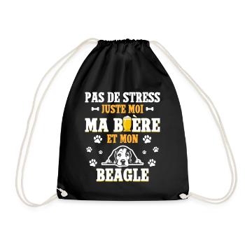 Humour Apéro Bière Papa Chien Beagle - Sac de sport léger - noir - Devant