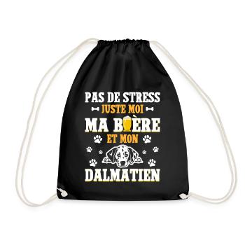 Humour Apéro Bière Papa Chien Dalmatien - Sac de sport léger - noir - Devant
