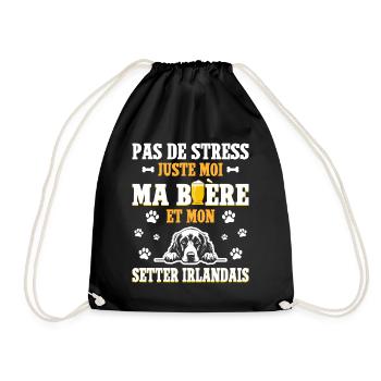 Bière Papa Chien Setter Irlandais - Sac de sport léger - noir - Devant