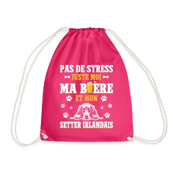 Bière Papa Chien Setter Irlandais - Sac de sport léger - fuchsia - Devant