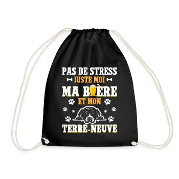 Humour Apéro Bière Papa Chien Terre-Neuve - Sac de sport léger - noir - Devant