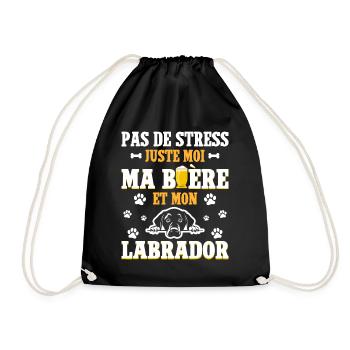 Humour Apéro Bière Papa Chien Labrador - Sac de sport léger - noir - Devant