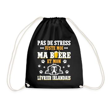 Humour Bière Papa Chien Lévrier Irlandais - Sac de sport léger - noir - Devant