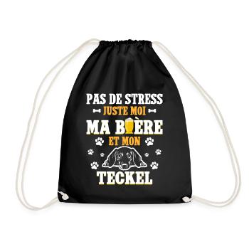 Humour Apéro Bière Papa Chien Teckel - Sac de sport léger - noir - Devant
