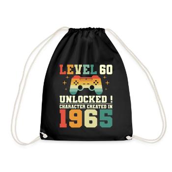 Level 60 Jubiläums-Gamer 60 Jahre - Turnbeutel - Schwarz - Vorne