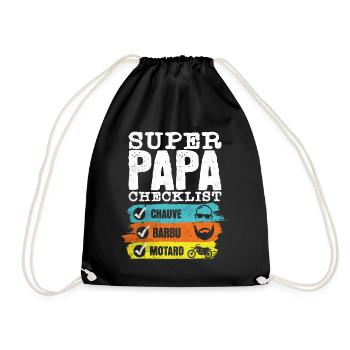 Adore Moto Super Papa Checklist Papa Motard - Sac de sport léger - noir - Devant