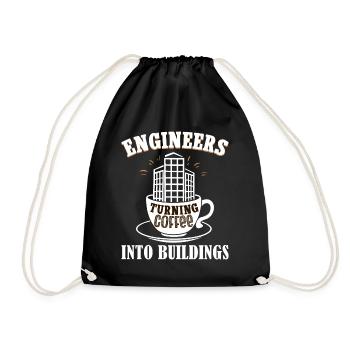 Humour Café Civil Engineering - Drawstring Bag - black - Front