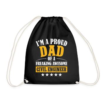 Humor Father Dad Civil Engineer - Drawstring Bag - black - Front