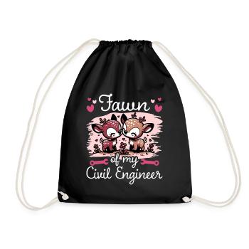 Faon Amour Couple Ingénieur Génie Civil - Sac de sport léger - noir - Devant