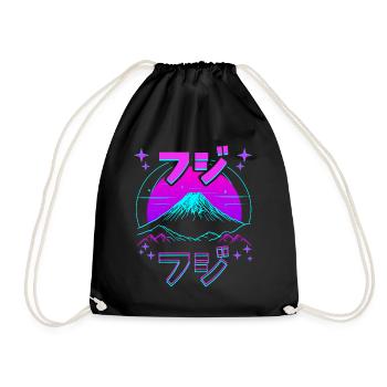 Retro Paysage Aesthétique Japonais - Sac de sport léger - noir - Devant