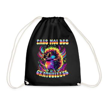 Hérisson Drôle Câlin Gratouille Couple - Sac de sport léger - noir - Devant